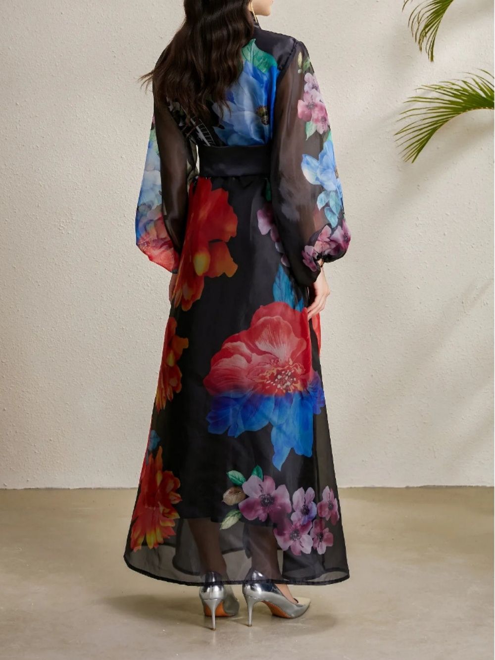 Maru Black Printed Maxi Dress - OWNCI