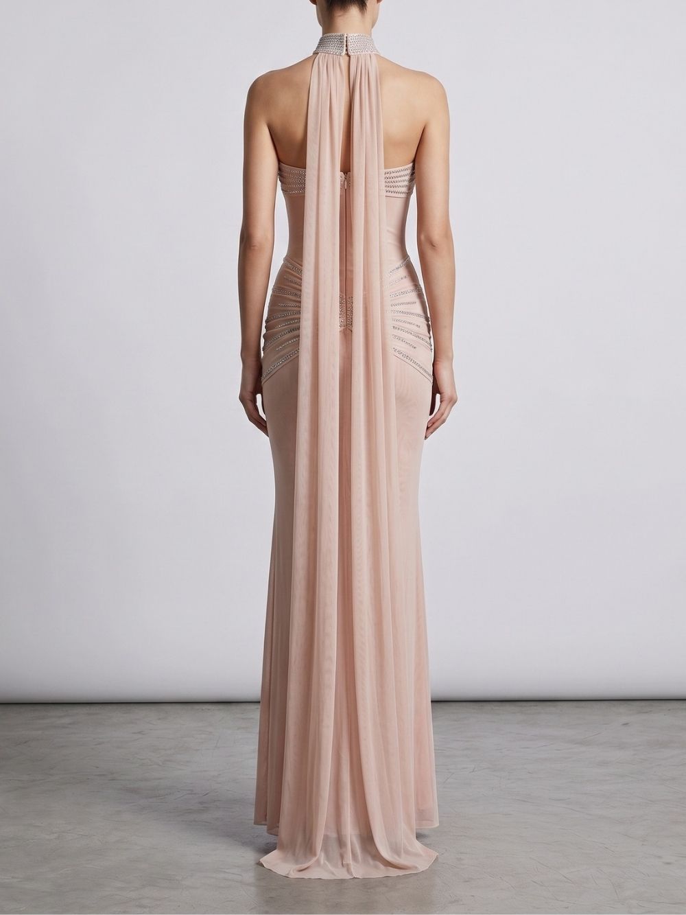 Martijn Diamante Ruched Maxi Dress - OWNCI