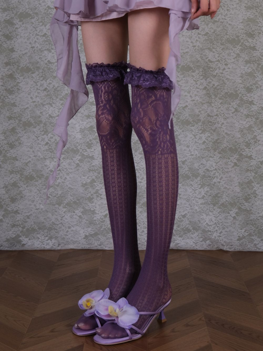 Marnie Purple Lace Stockings - OWNCI Marnie Purple Lace Stockings - OWNCI