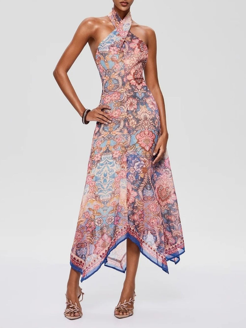 Foley Halterneck Printed Midi Dress - OWNCI Foley Halterneck Printed Midi Dress - OWNCI