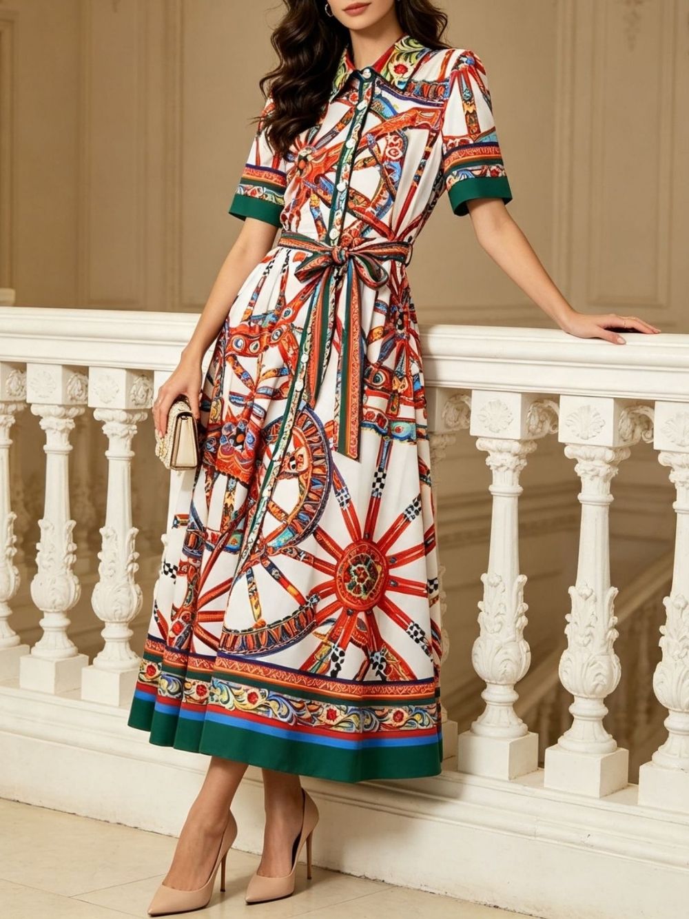 Marixa Printed Midi Dress - OWNCI