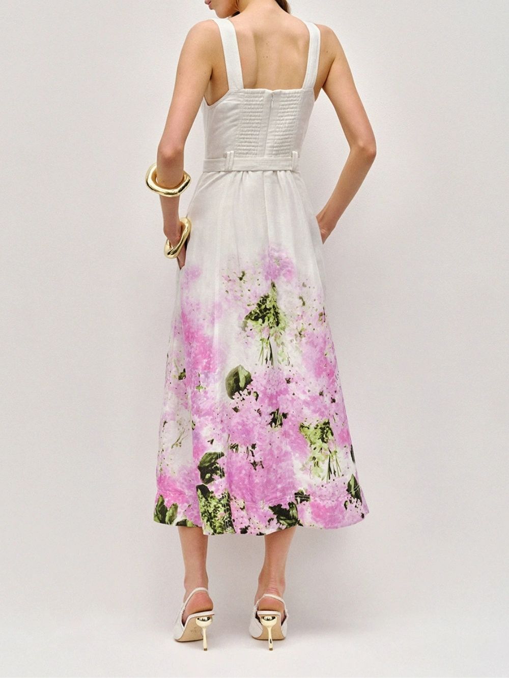 Markita Strappy Printed Midi Dress - OWNCI