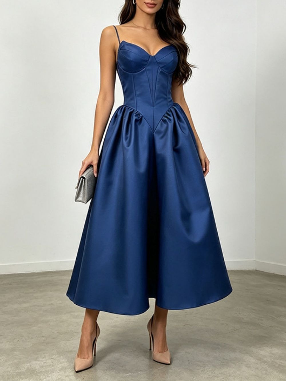 Marloes Spaghetti Corset Midi Dress - OWNCI