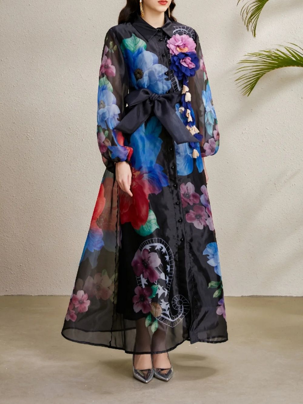 Maru Black Printed Maxi Dress - OWNCI Maru Black Printed Maxi Dress - OWNCI
