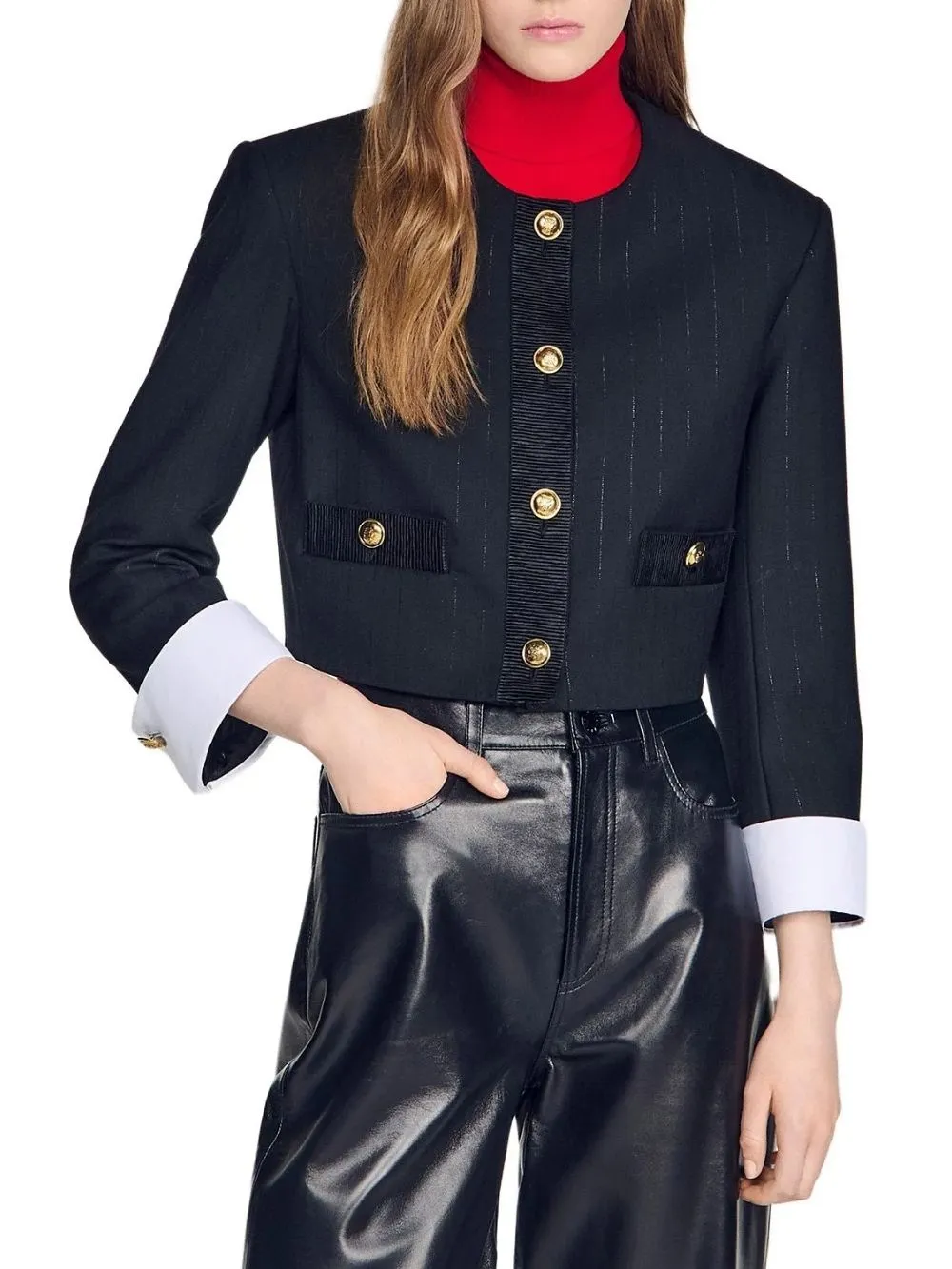 Cropped Stripe Jacket - OWNCI Cropped Stripe Jacket - OWNCI