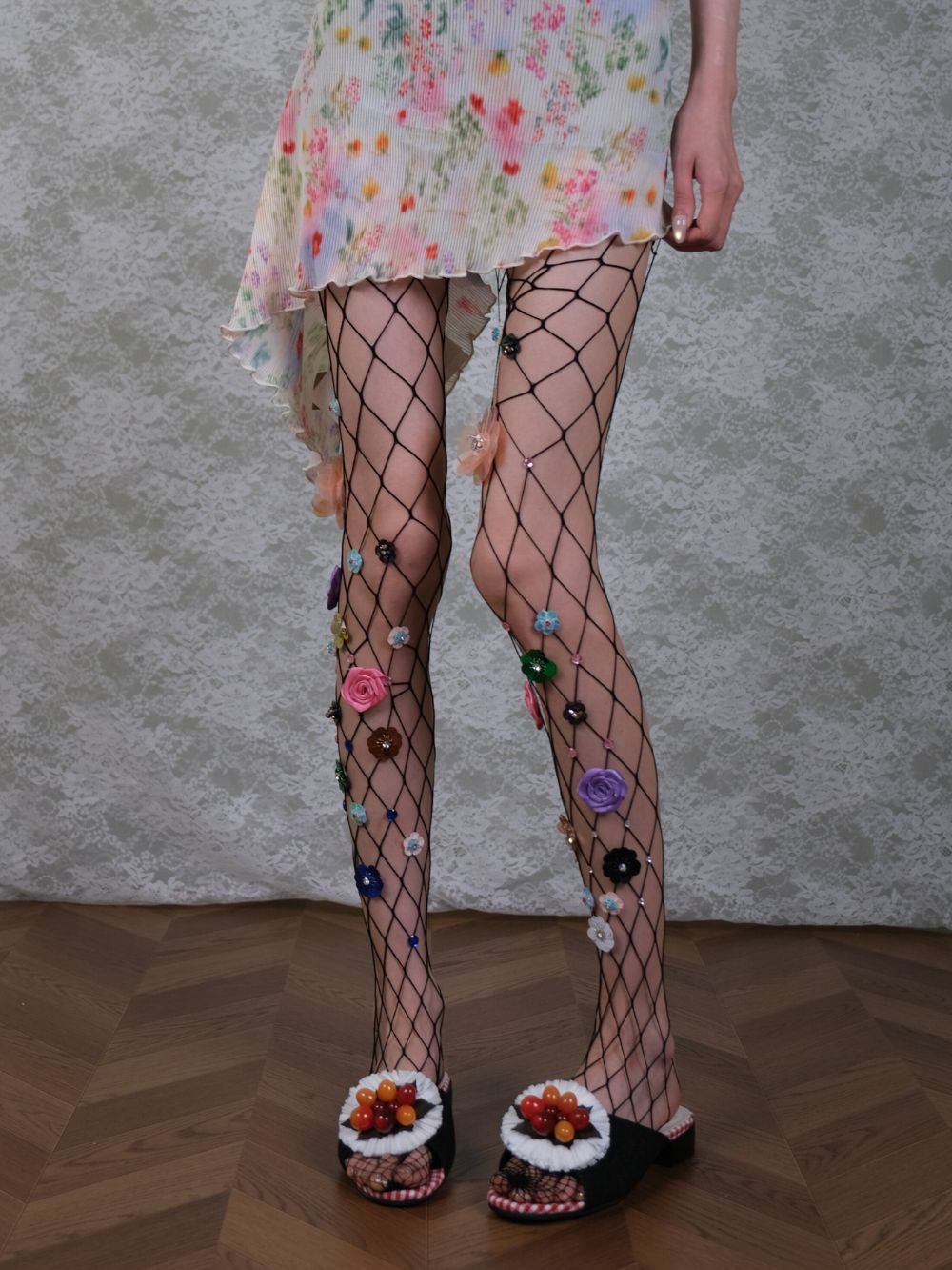Martha Flower Embellished Tights - OWNCI