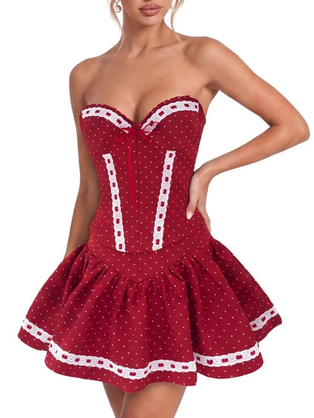 Brelvok Strapless Dot Skirt Set - OWNCI