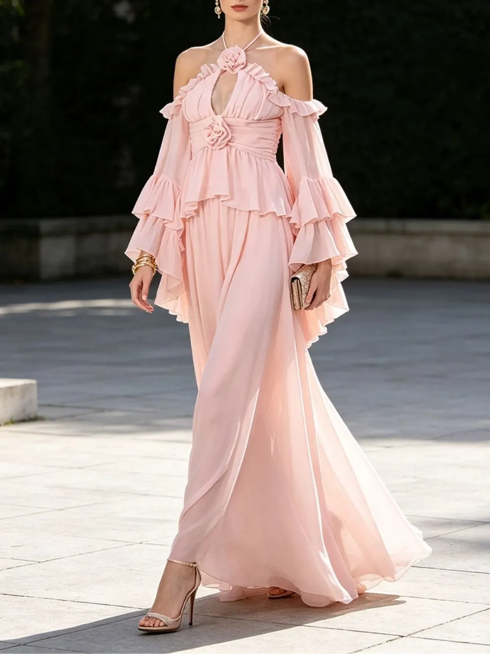Marleigh Pink Flower Top & Maxi Skirt Set - OWNCI Marleigh Pink Flower Top & Maxi Skirt Set - OWNCI