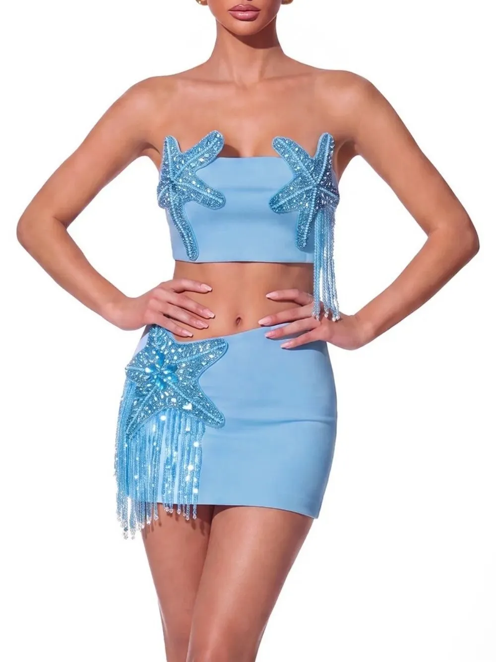 ed89513dcaf532af922b5fcf60c19366 Haldric Spaghetti Star Crystal Skirt Set