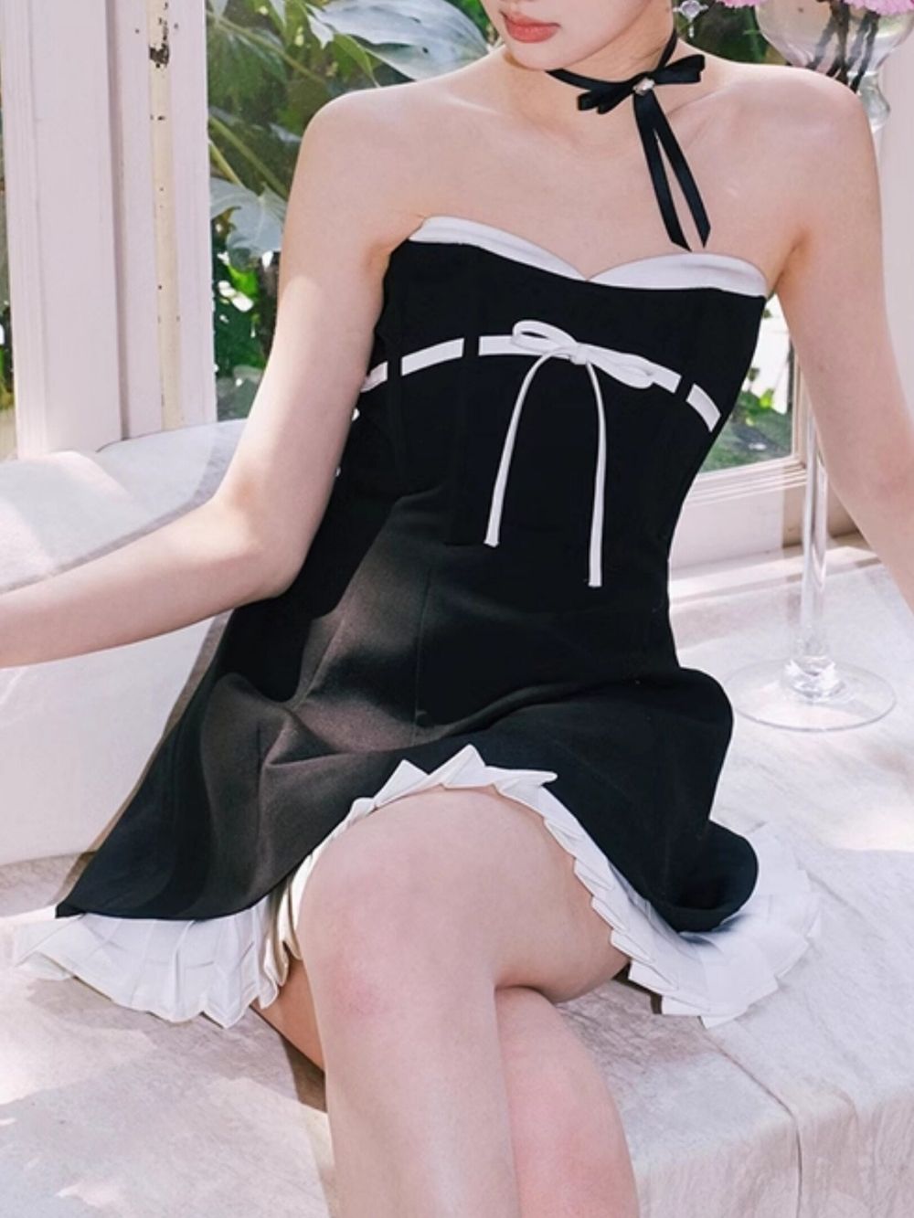 ef92c951dc52b38eb53df4c1c07a2ccf Malle Black Strapless Bow Mini Dress