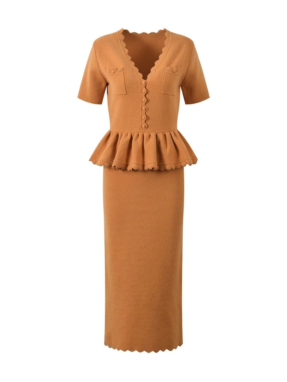 f0a942b3644c5b9c933a456bafa735c3 Mariko V-Neck Knit Midi Dress
