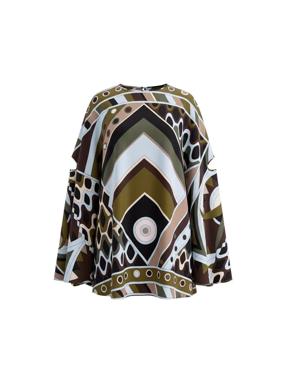 Hylora Raglan Sleeve Geo Printed Mini Dress - OWNCI