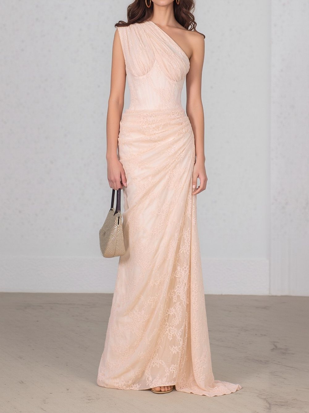 JoJo Apricot Lace Corset Maxi Dress - OWNCI