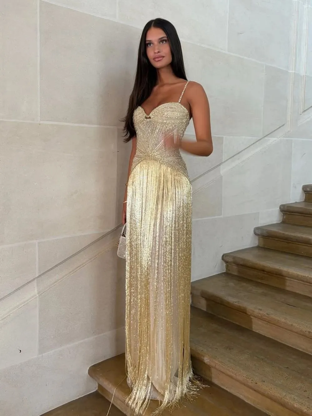 Mary Embellished Tassel Maxi Dress - OWNCI