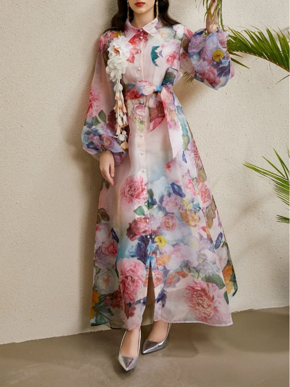 Maru Pink Printed Maxi Dress - OWNCI Maru Pink Printed Maxi Dress - OWNCI