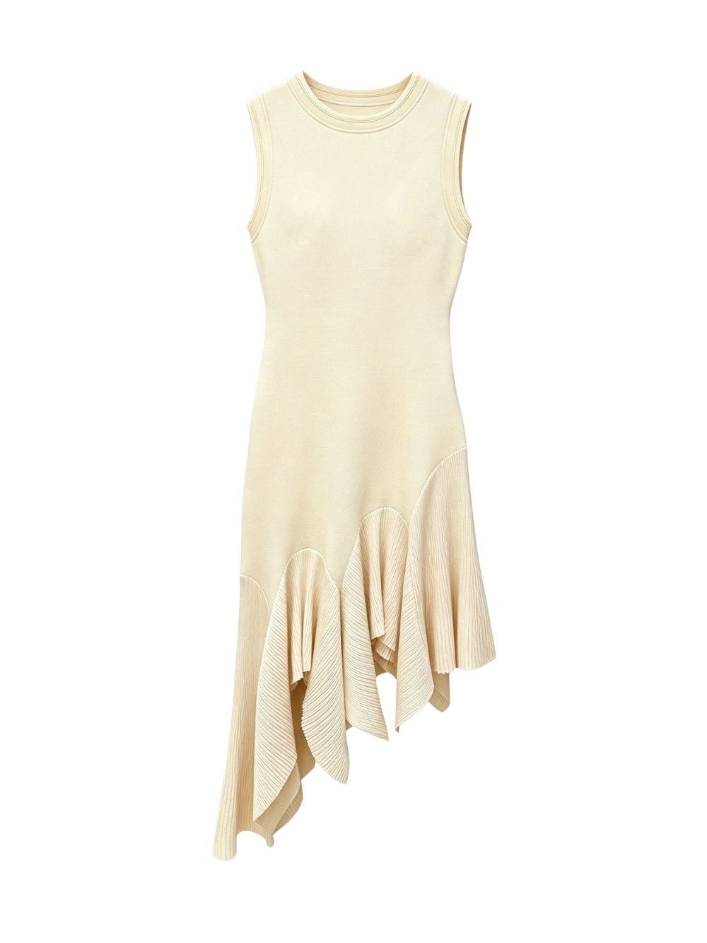 Marijke Sleeveless Irregular Hem Knit Midi Dress