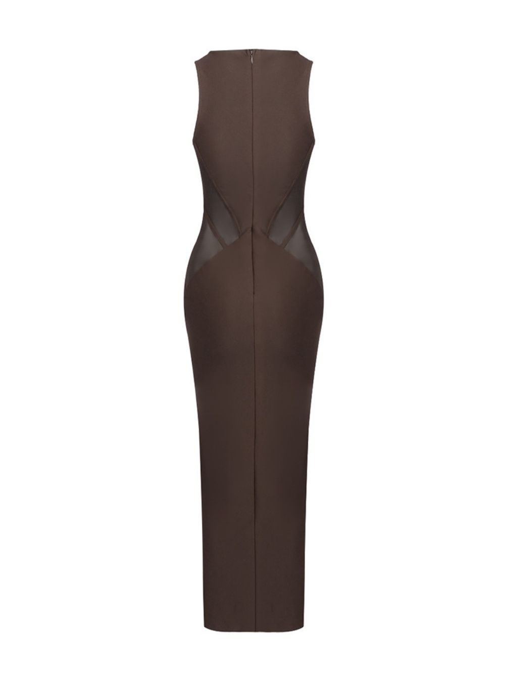 Mars Brown Corset Mesh Midi Dress - OWNCI Mars Brown Corset Mesh Midi Dress - OWNCI