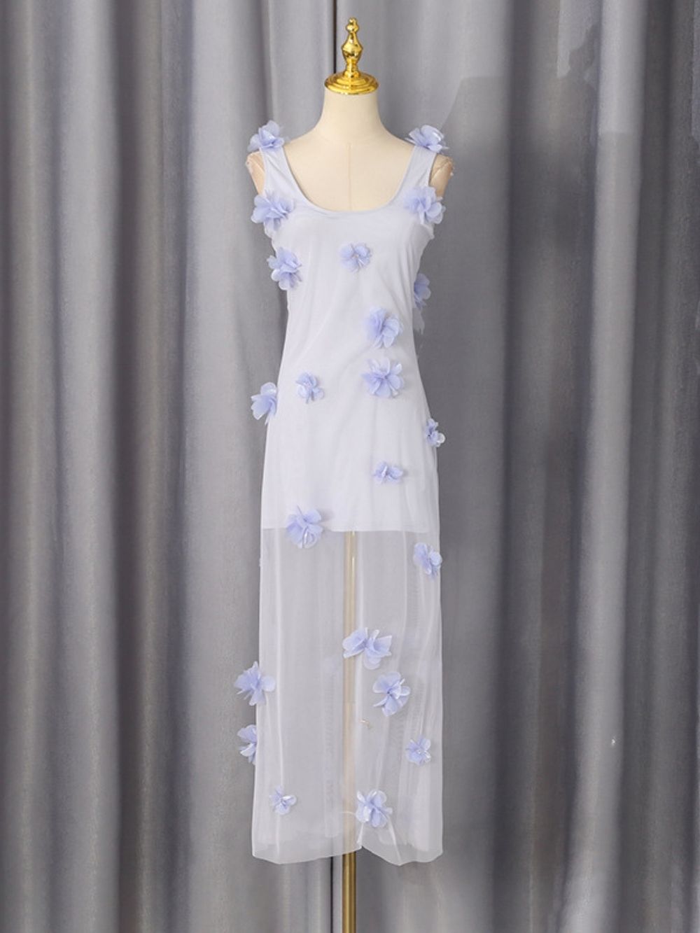 Manoush Purple Flower Embellished Maxi Dress - OWNCI