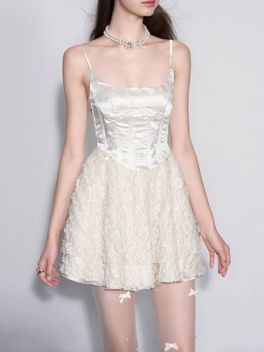 Marjolein White Spaghetti Mini Dress - OWNCI Marjolein White Spaghetti Mini Dress - OWNCI