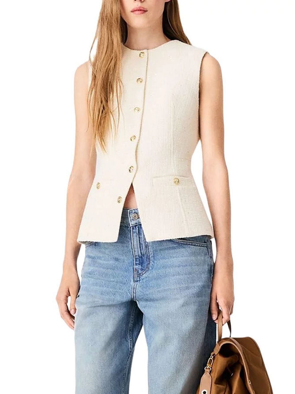 Sleeveless Tweed Waistcoat - OWNCI Sleeveless Tweed Waistcoat - OWNCI
