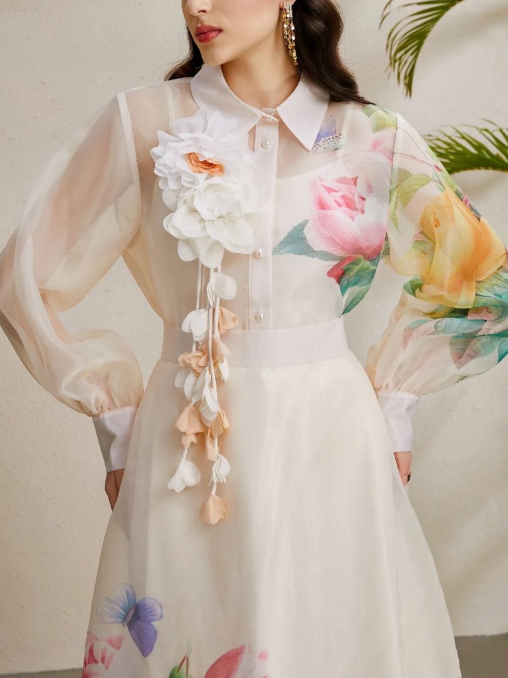 Maru Apricot Floral Top & Maxi Skirt Set - OWNCI