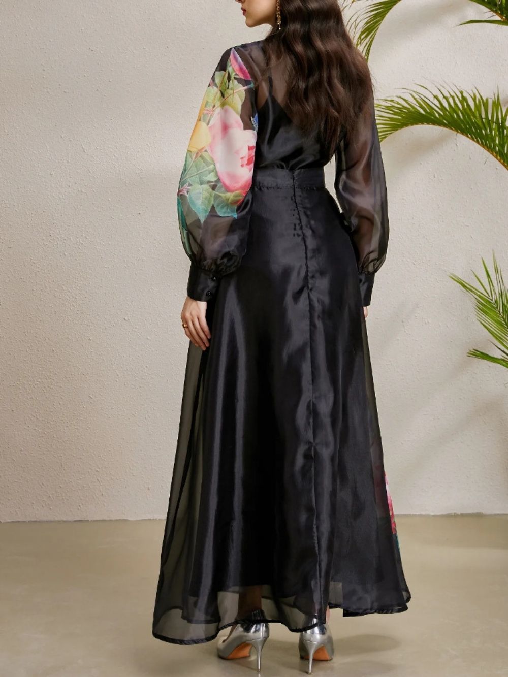Maru Black Floral Top & Maxi Skirt Set - OWNCI