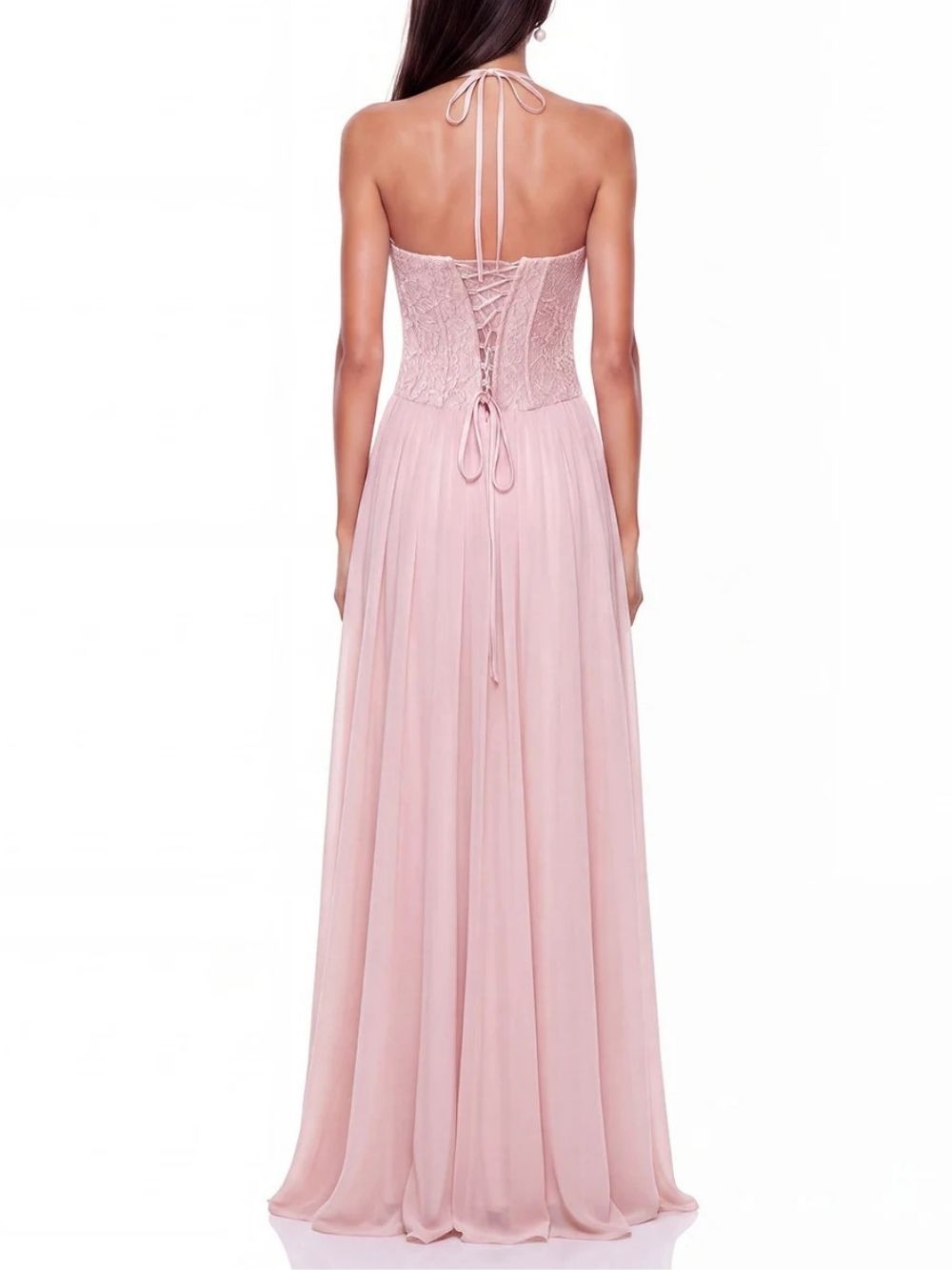 Neskor Halterneck Lace Maxi Dress - OWNCI