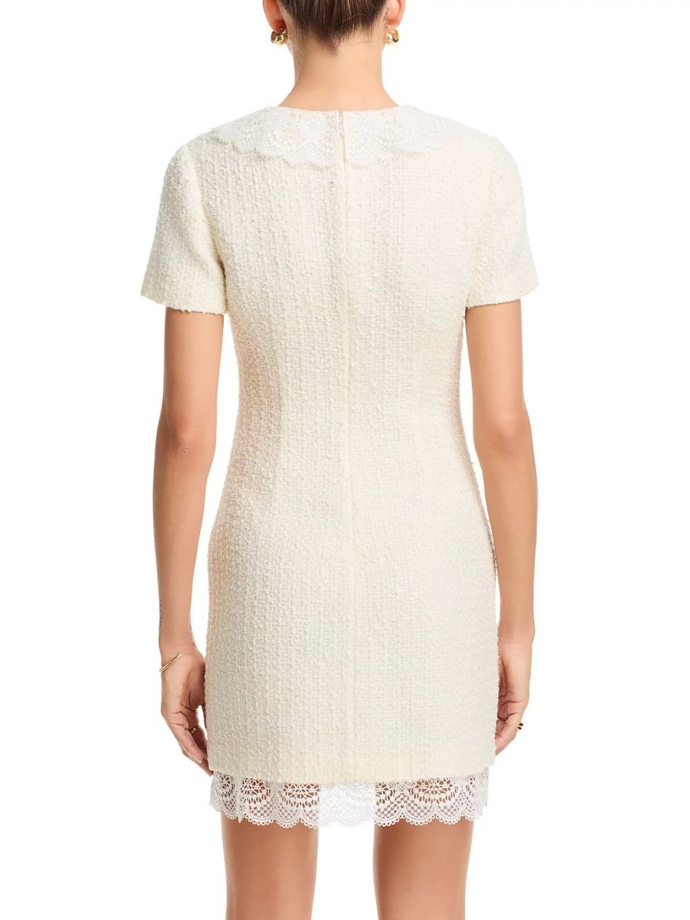 Boucle Lace Trim Mini Dress - OWNCI