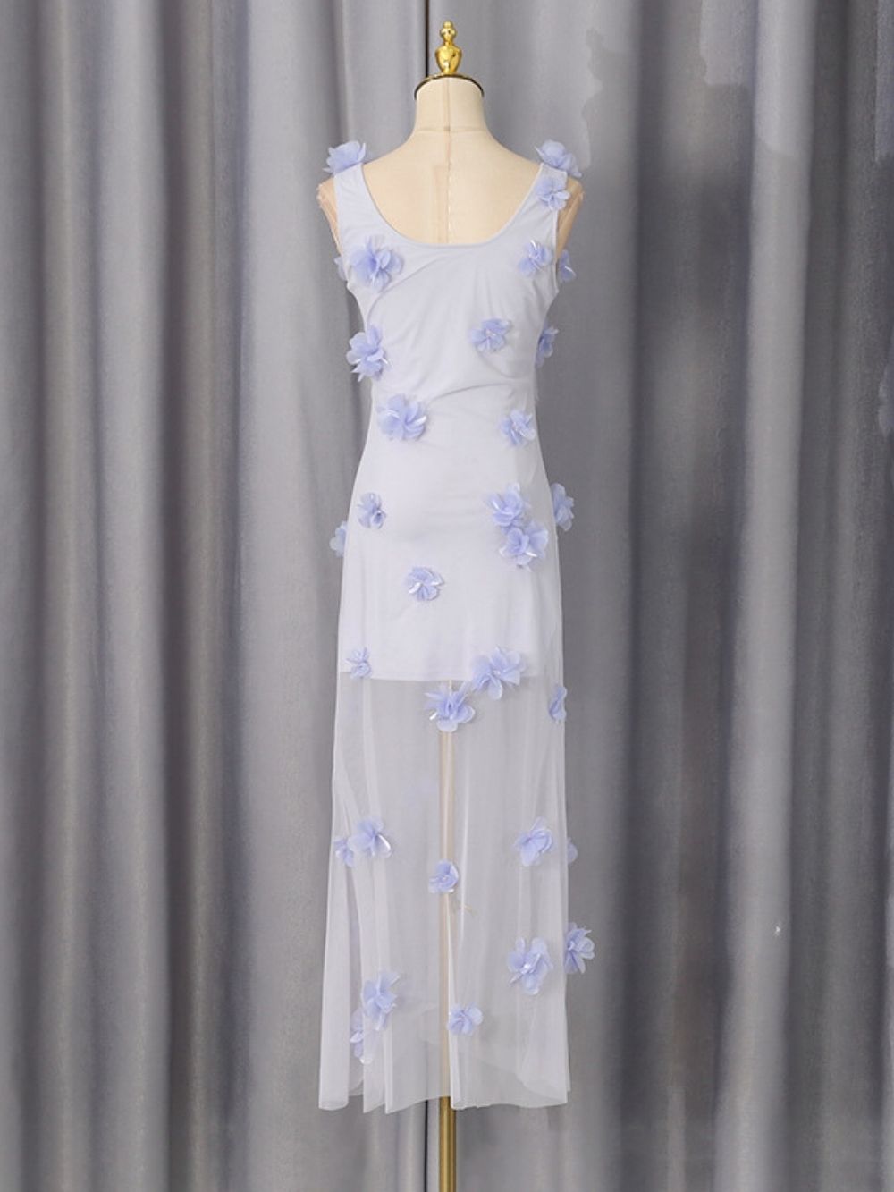 Manoush Purple Flower Embellished Maxi Dress - OWNCI