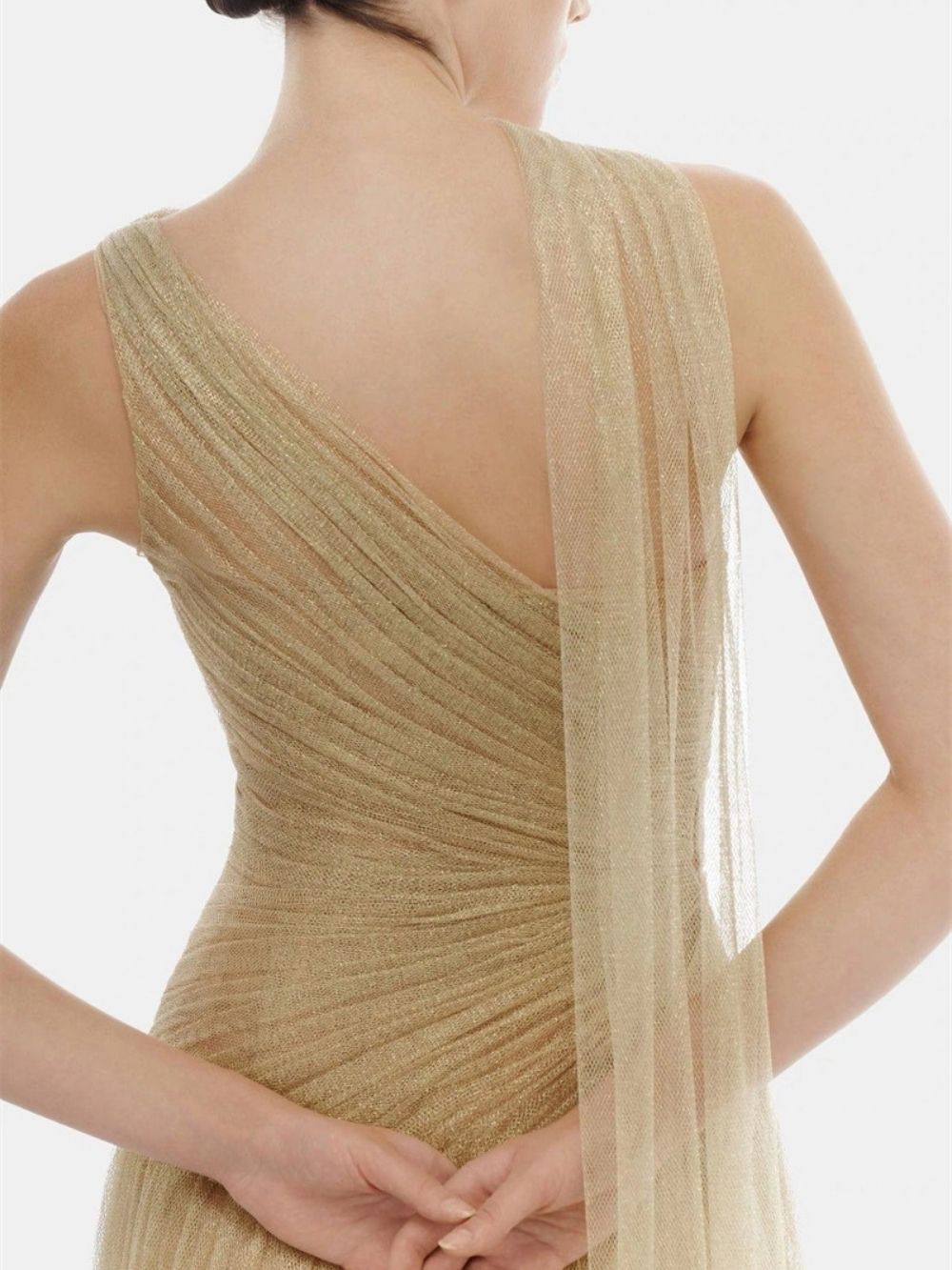 Marianela Mesh Ruched Maxi Dress - OWNCI Marianela Mesh Ruched Maxi Dress - OWNCI