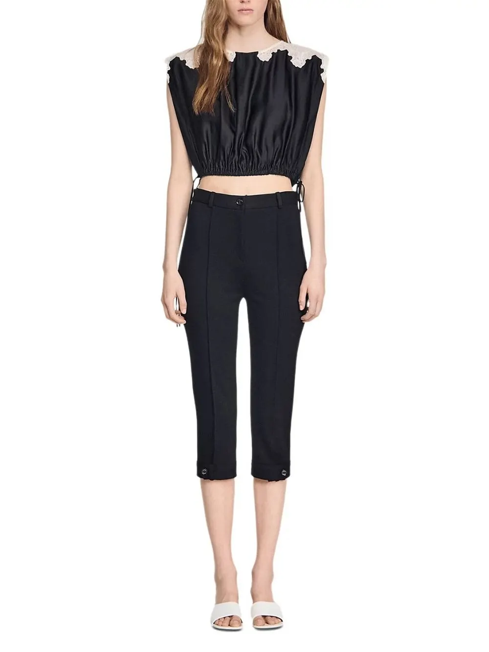 Contrast Lace Crop Top - OWNCI