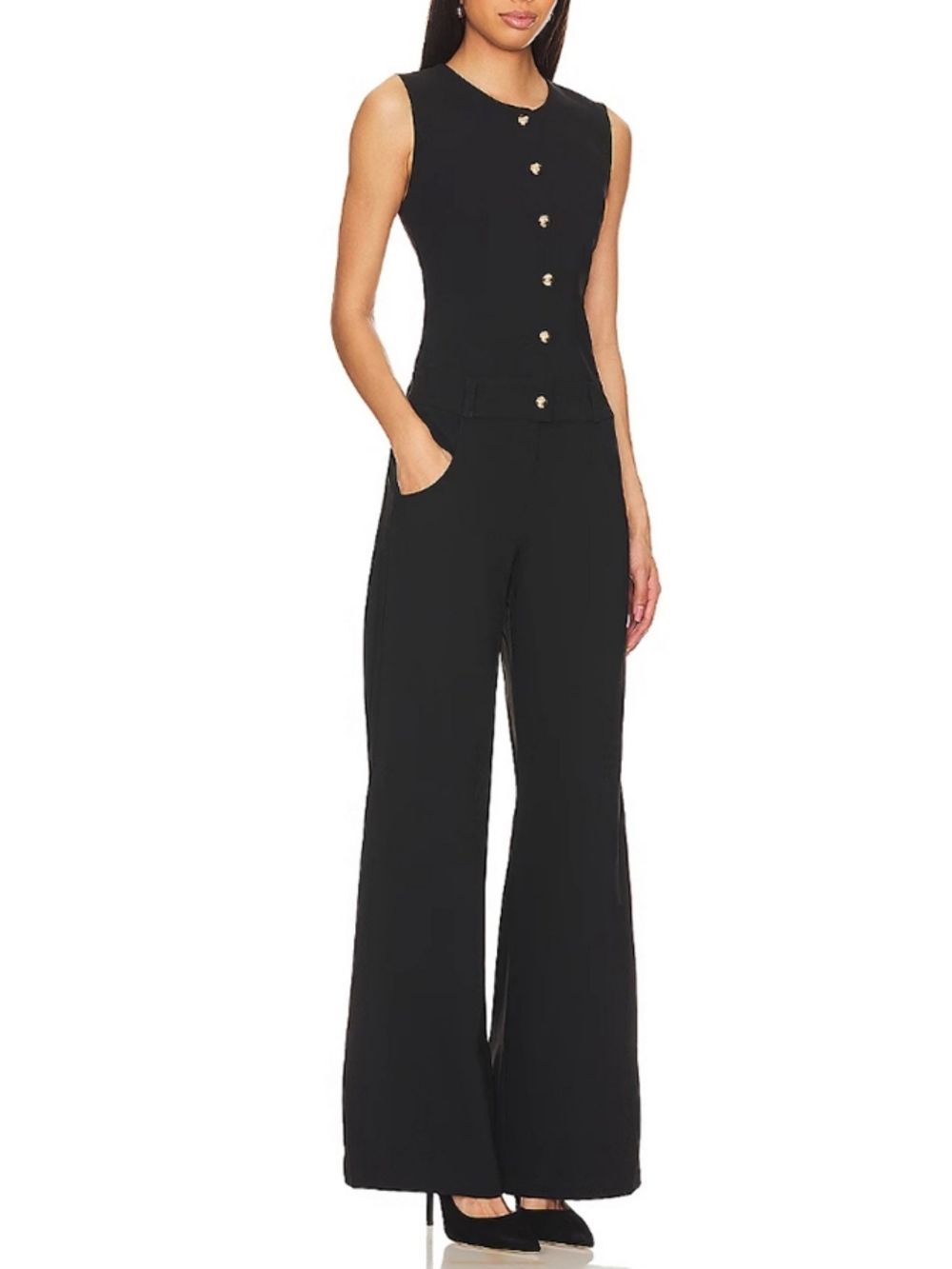 ffa2c07b6c5c091cb0036d745fae2b3b Malinda Black Sleeveless Jumpsuit