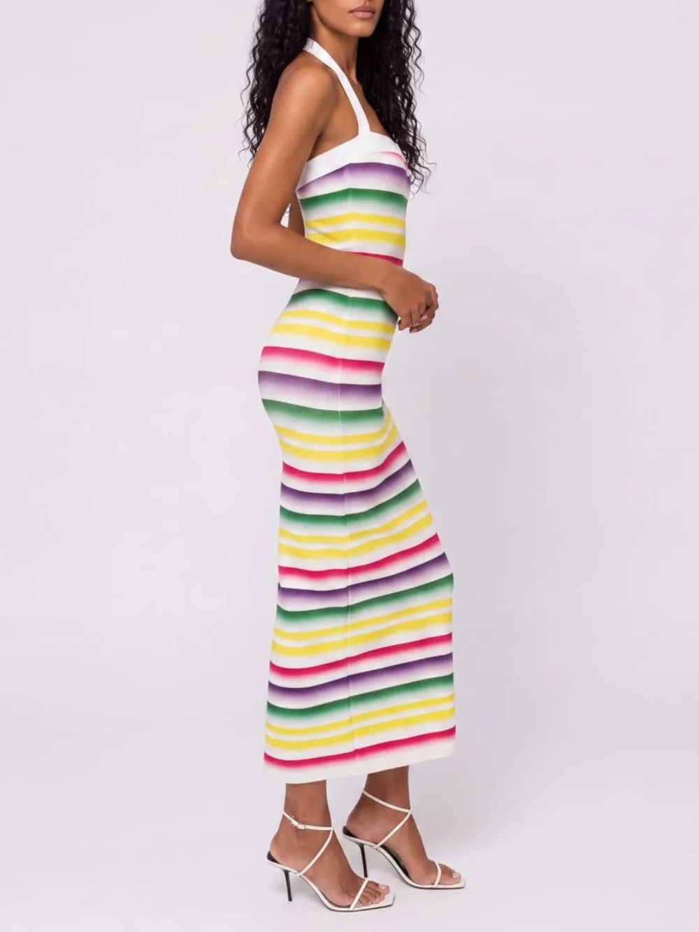 Iskava Halterneck Stripe Bandage Maxi Dress - OWNCI Iskava Halterneck Stripe Bandage Maxi Dress - OWNCI