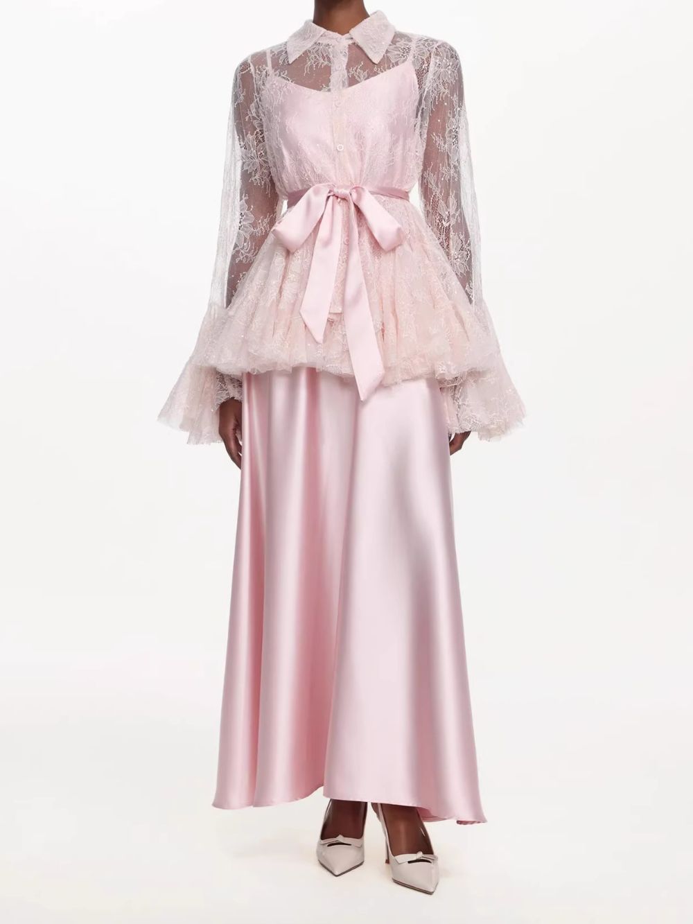 Miori Pink Lace Top & Maxi Dress Set - OWNCI Miori Pink Lace Top & Maxi Dress Set - OWNCI