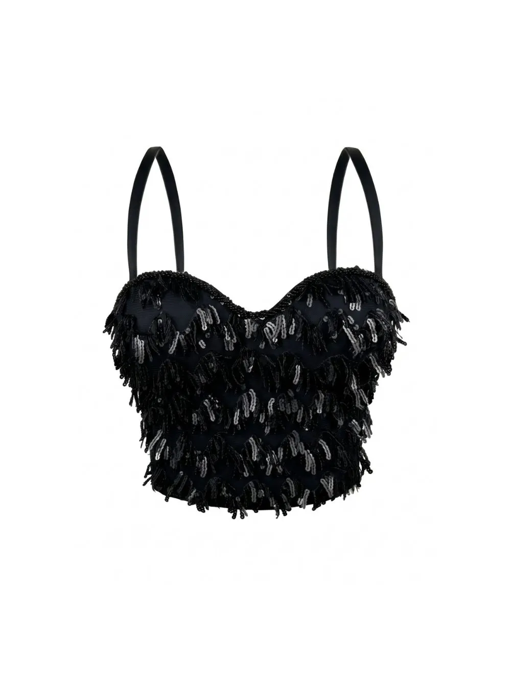 Mellie Sequin Tassel Crop Top - OWNCI Mellie Sequin Tassel Crop Top - OWNCI