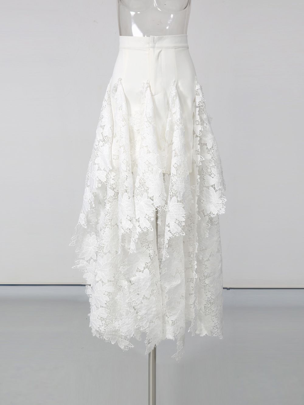 Medha White Lace Maxi Skirt - OWNCI Medha White Lace Maxi Skirt - OWNCI