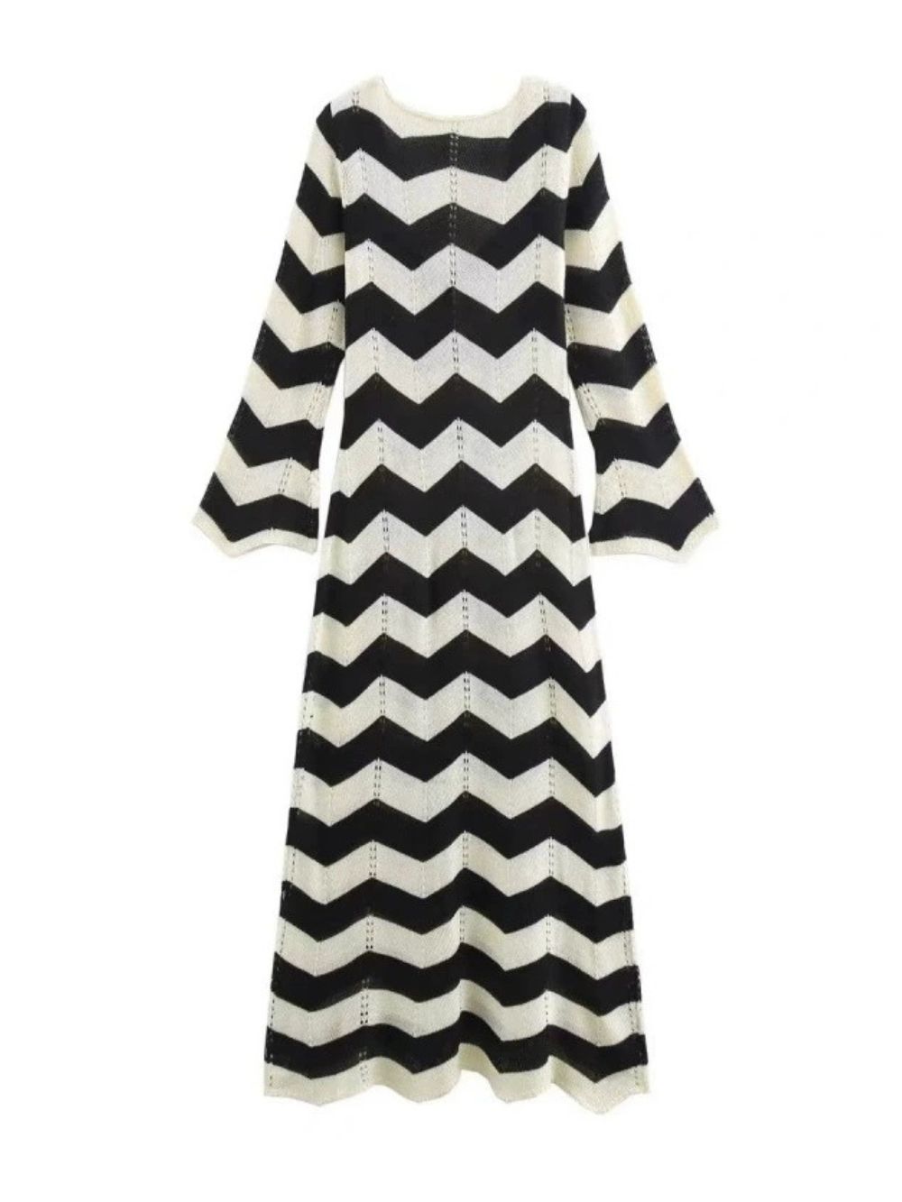 Meher Wave Knitted Long Sleeve Maxi Dress - OWNCI Meher Wave Knitted Long Sleeve Maxi Dress - OWNCI