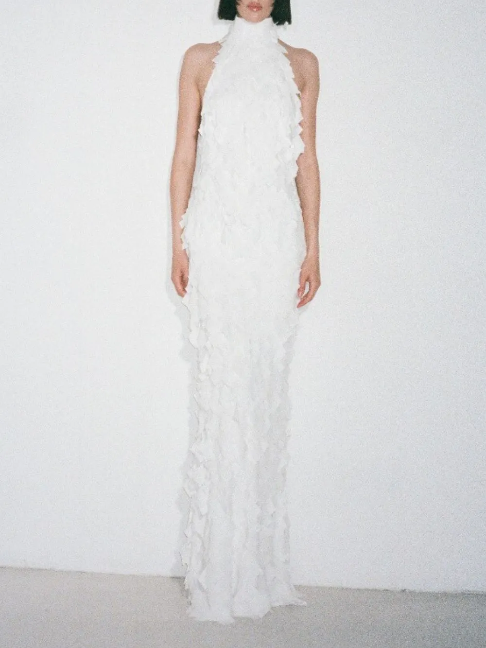 Melba White Halter Maxi Dress - OWNCI