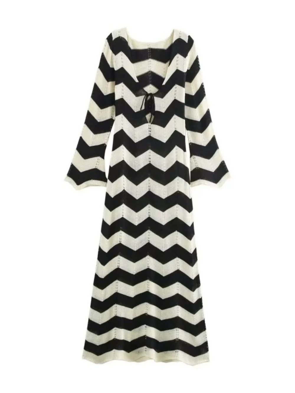 Meher Wave Knitted Long Sleeve Maxi Dress - OWNCI Meher Wave Knitted Long Sleeve Maxi Dress - OWNCI