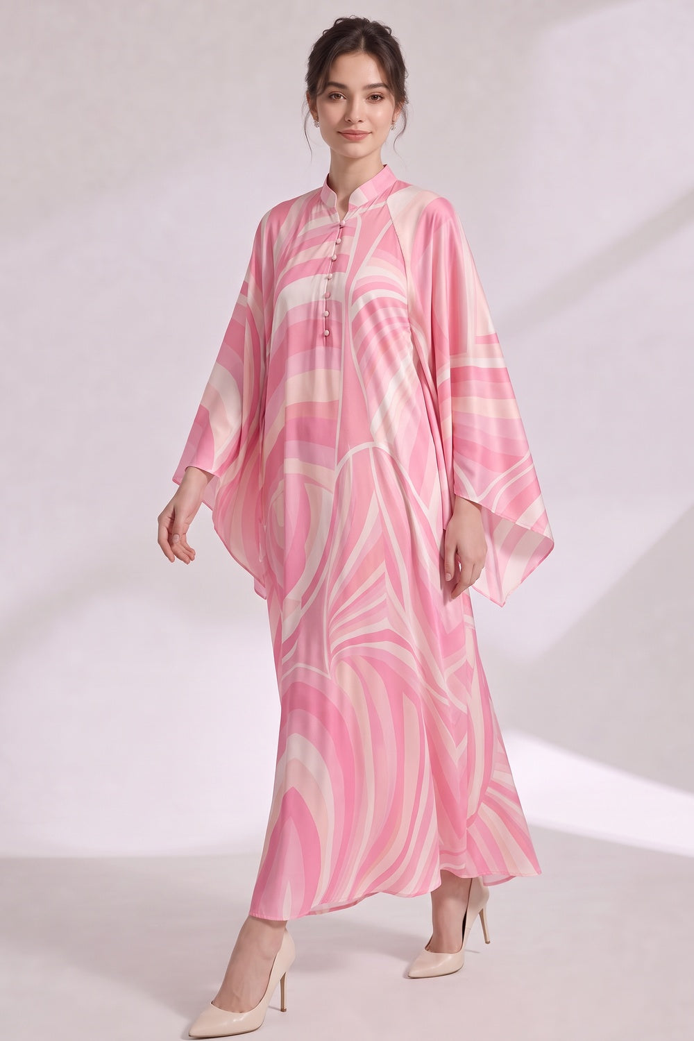 Pink Psychedelic Swirl Kaftan Dress - OWNCI