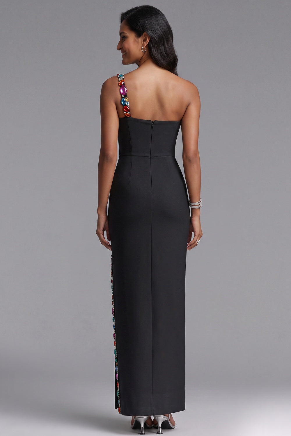 Black Heavy Stretch Bandage Column Gown - OWNCI Black Heavy Stretch Bandage Column Gown - OWNCI