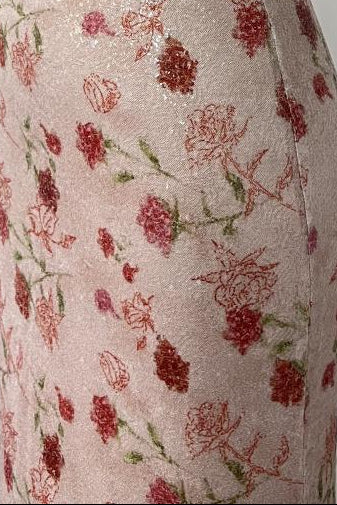 Blush Pink Floral Sequin Mermaid Gown with Lace-Up Back - OWNCI Blush Pink Floral Sequin Mermaid Gown with Lace-Up Back - OWNCI