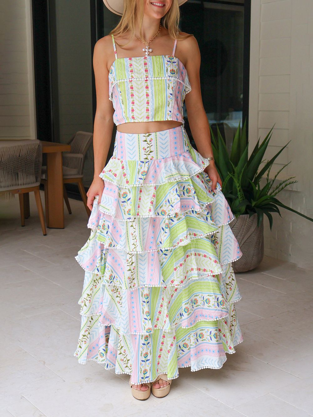 Mauri Printed Layered Two-Piece Set - OWNCI