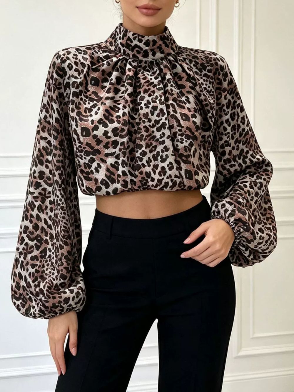 Meisa Leopard Long Sleeve Top - OWNCI