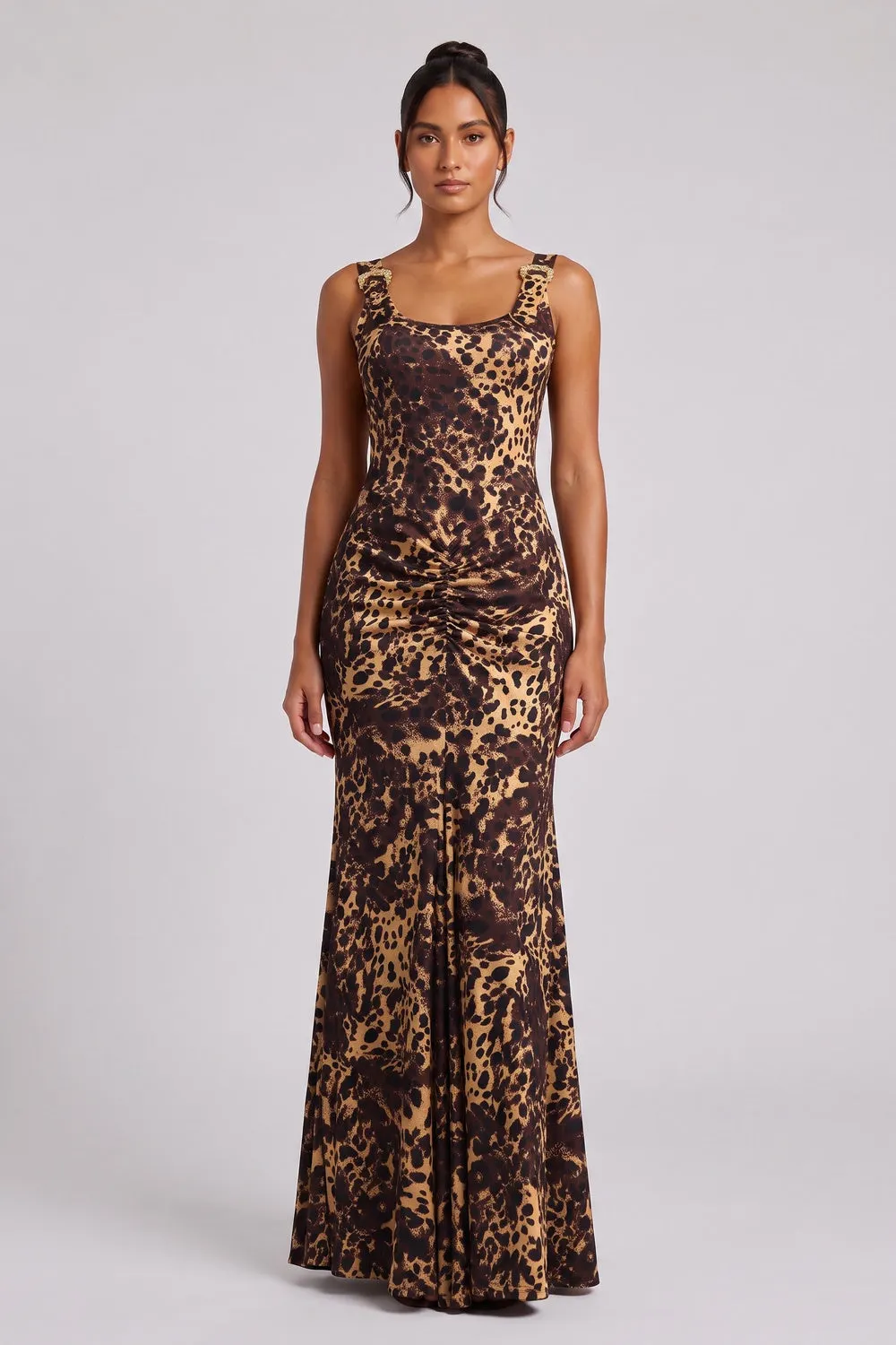 Leopard Print Floor-Length Maxi Dress - OWNCI Leopard Print Floor-Length Maxi Dress - OWNCI