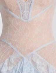 Light Blue Floral Lace Tiered A-Line Gown - OWNCI Light Blue Floral Lace Tiered A-Line Gown - OWNCI