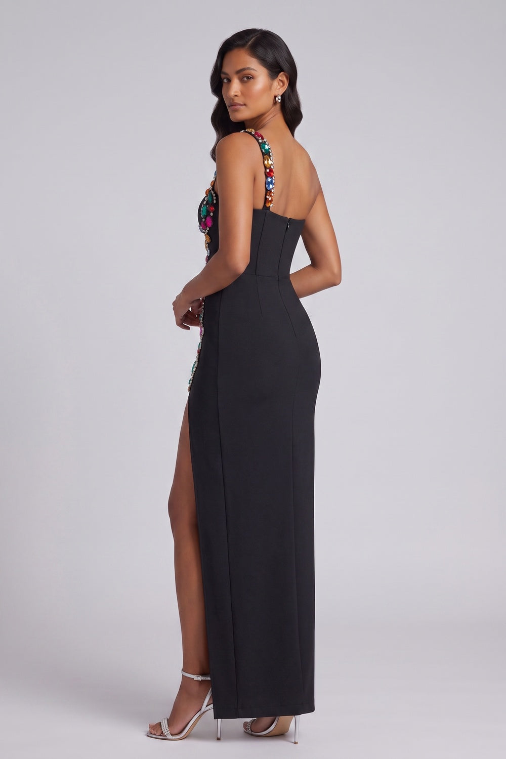 Black Heavy Stretch Bandage Column Gown - OWNCI