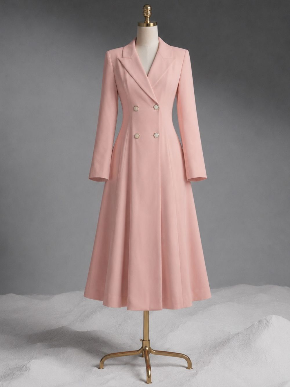 Mauve Long Sleeve Coat Dress - OWNCI Mauve Long Sleeve Coat Dress - OWNCI