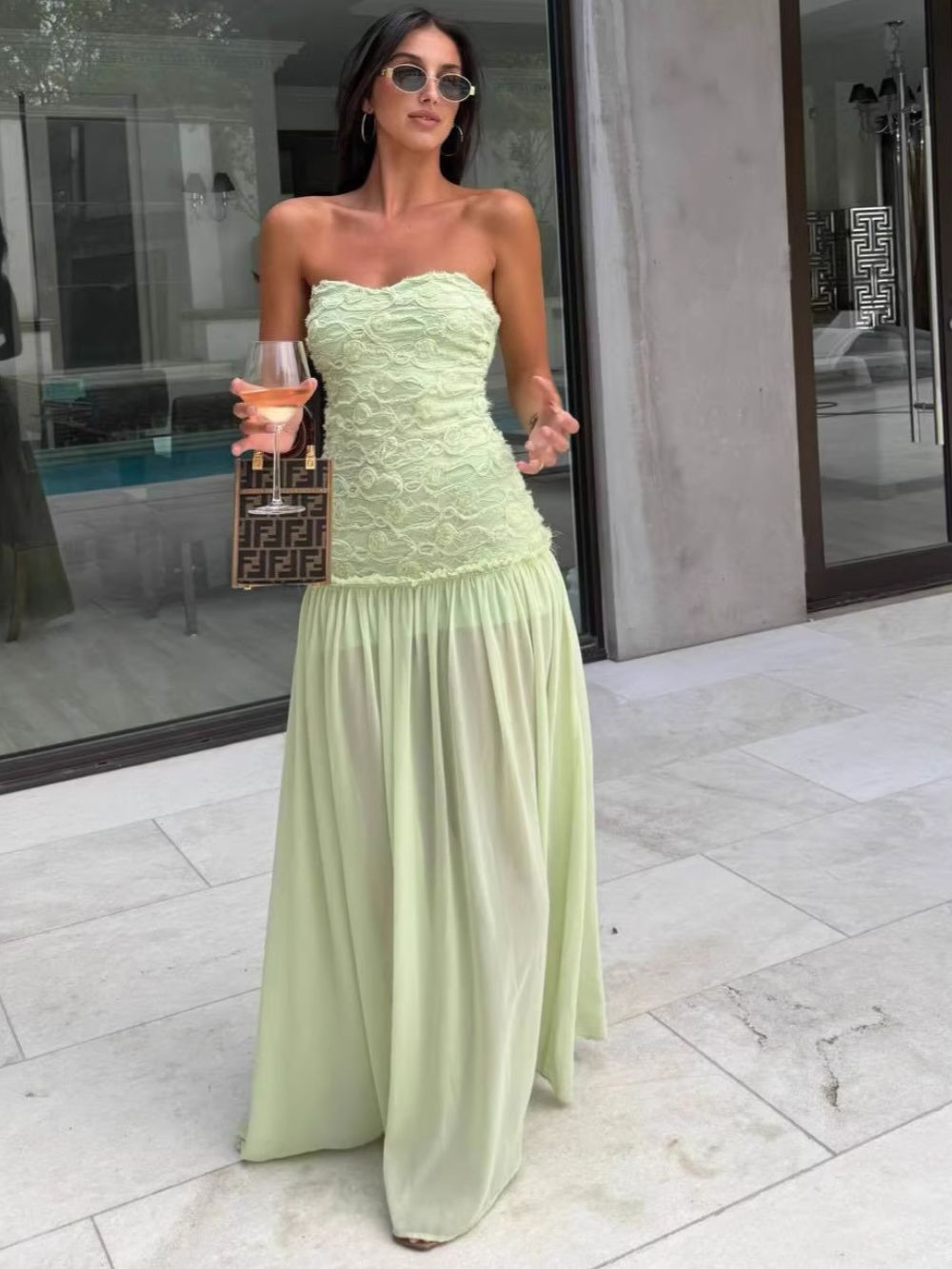 A-Line With Fitted Drop-Waist Bodice Gown - OWNCI A-Line With Fitted Drop-Waist Bodice Gown - OWNCI