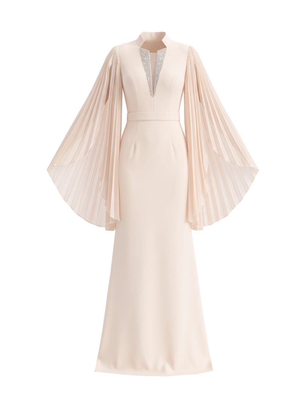 Pleated Sleeves Maxi Dress - OWNCI Pleated Sleeves Maxi Dress - OWNCI